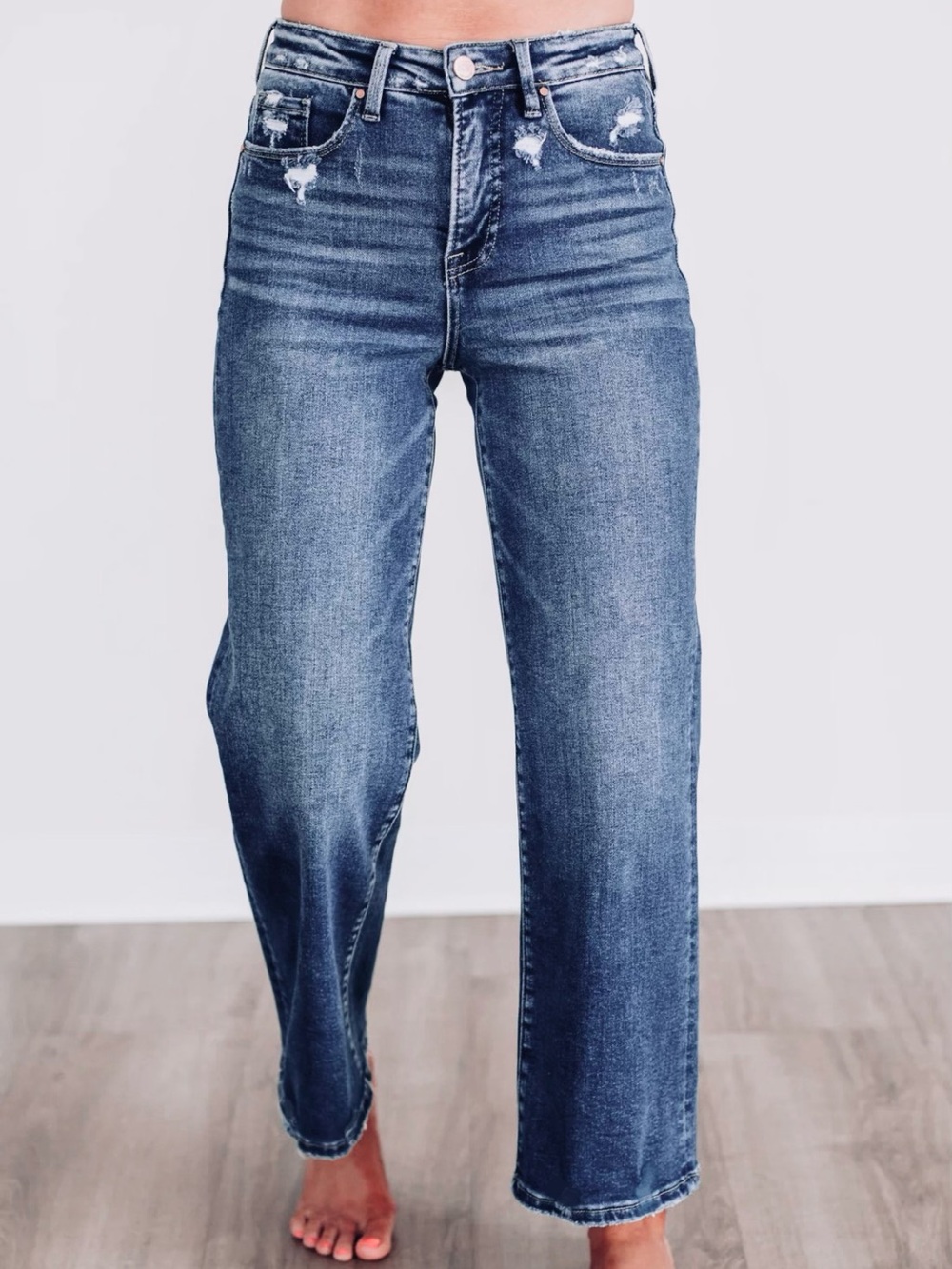 Kensie Jeans Vintage Luxe The Ella High-Rise Straight Medium Wash Size 6/28